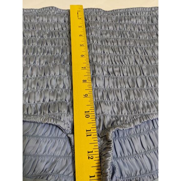 NEW FREE PEOPLE Ruched Shorties Silky High Rise Bloomer Micro Shorts Blue Large - Picture 6 of 7